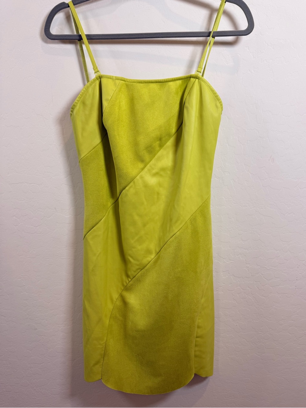 Topshop Lime Green Spaghetti Strap Mini Dress - Picture 1 of 5